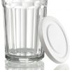 Arc International Luminarc Working Storage Jar/Dof Glass with White Lid, 14-Ounce, Set of 4 (H6812)